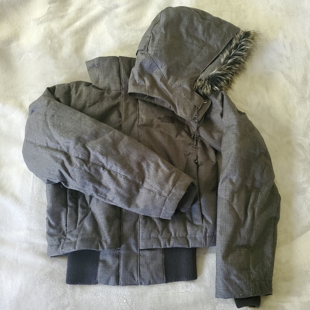 North Face Puffer Down Ski Jacket - Grey - XS